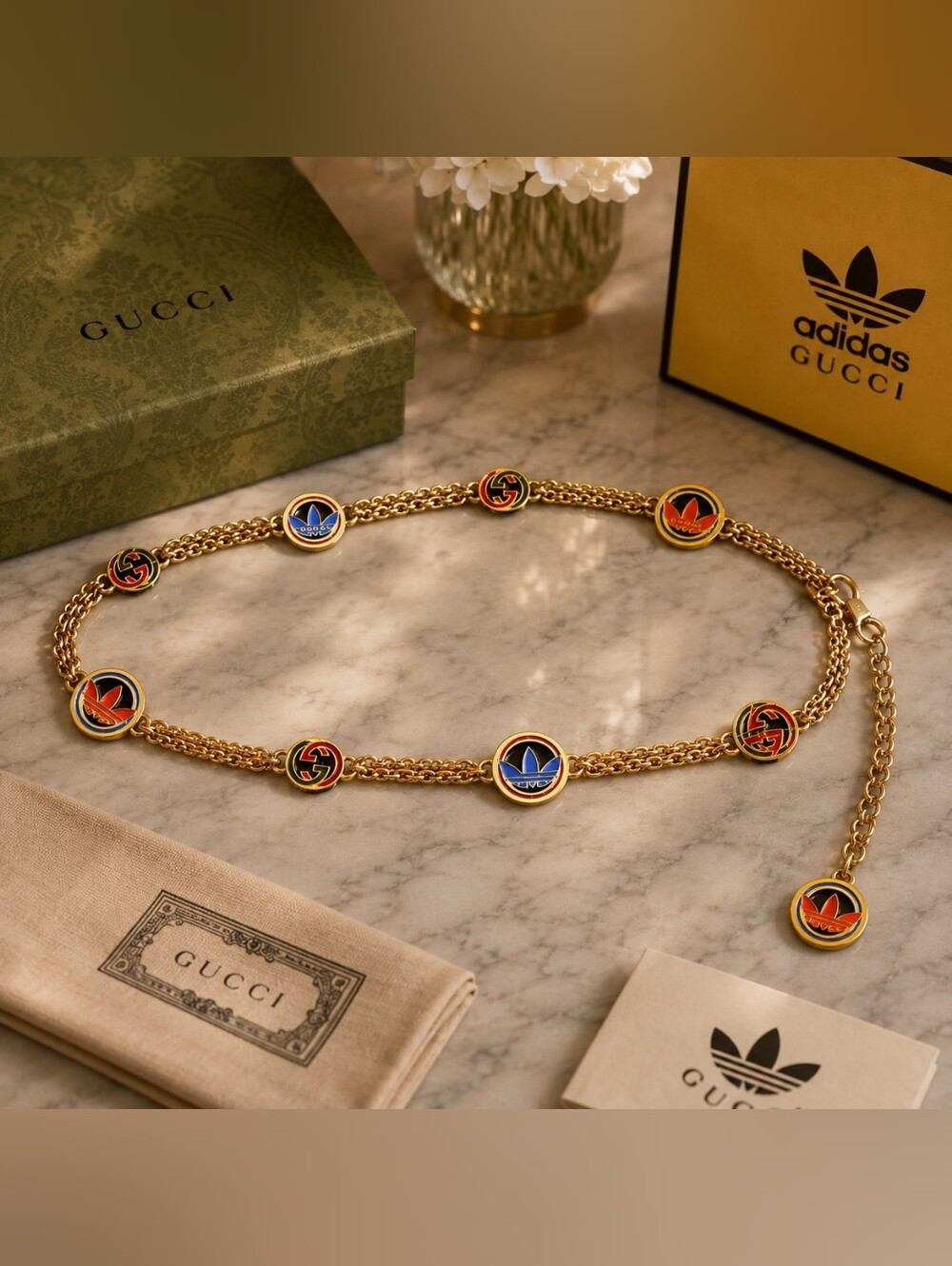 Gucci X Adidas Gold Chain Belt
